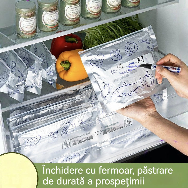 š„š„Un total de 30 de pungi antibacteriene din folie de aluminiu, super uČor de utilizat Či care Ć®Či pÄstreazÄ prospeČimea.