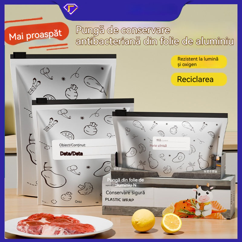 š„š„Un total de 30 de pungi antibacteriene din folie de aluminiu, super uČor de utilizat Či care Ć®Či pÄstreazÄ prospeČimea.