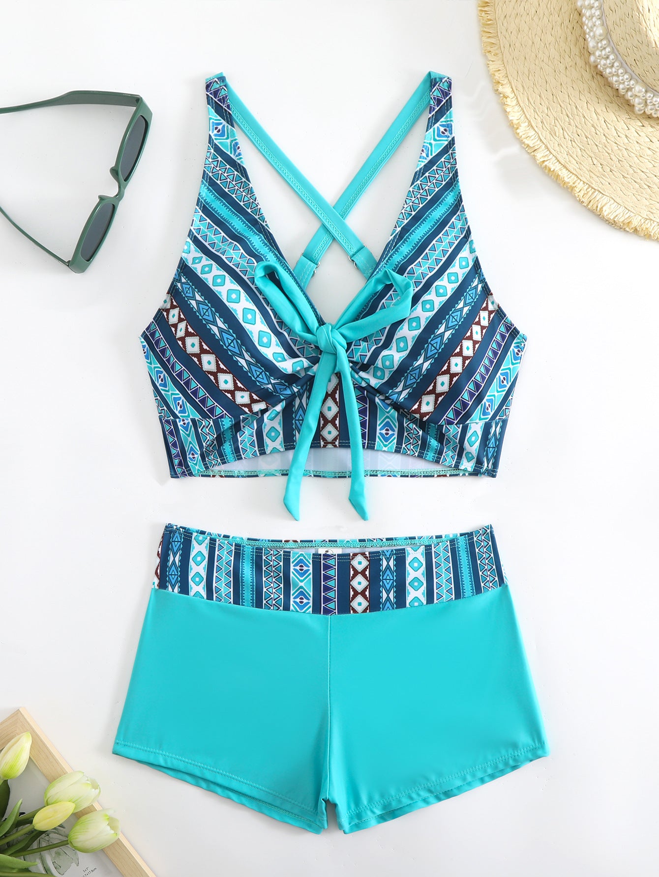 🏊👙 Costum de baie elegant, mărime mare, cu imprimeu