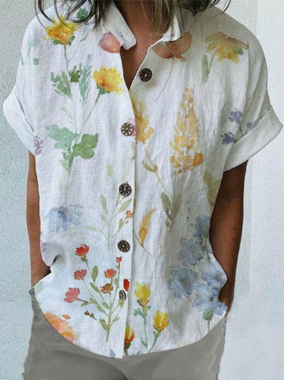 💖[S-5XL] 2023 Noua cămașă cu mânecă scurtă cu imprimeu liber 2023 New Loose Print