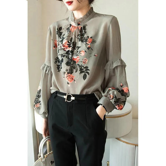 👚Cămăși noi de damă, mâneci lungi, vintage, din dantelă, la modă